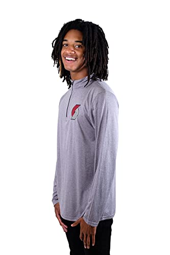 Ultra Game NBA Men's Quarter Zip Long Sleeve Pullover T-Shirt