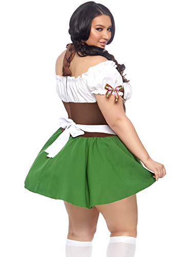 Leg Avenue womens - 2 Piece Gretchen Dress Set Oktoberfest Peasant Top Dress for Women Adult Sized Costumes, Green, 2X US