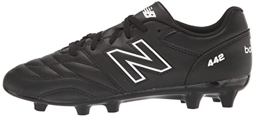 New Balance Kid's 442 V2 Academy Fg Junior Soccer Shoe, Black/White, 3 Little Kid