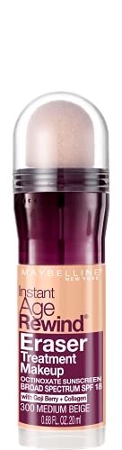Maybelline Instant Age Rewind Eraser Treatment Makeup with SPF 18, Anti Aging Concealer Infused with Goji Berry and Collagen, Medium Beige, 1 Count