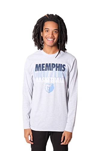 Ultra Game NBA Memphis Grizzlies Mens Supreme Long Sleeve Pullover Tee Shirt, Heather Gray, Medium