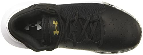 Under Armour Unisex Jet '21 Basketball Shoe, (006) Black/White/Metallic Gold, 12.5 US Men