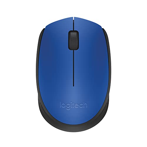 Logitech M170 Wireless Mouse for PC, Mac, Laptop, 2.4 GHz with USB Mini Receiver, Optical Tracking, 12-Months Battery Life, Ambidextrous - Blue