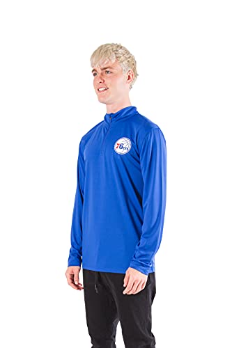 Ultra Game NBA Men's Quarter Zip Long Sleeve Pullover T-Shirt