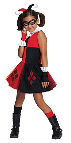 Rubie's DC Super Villain Collection Harley Quinn Girl's Costume with Tutu Dress, Medium , Red