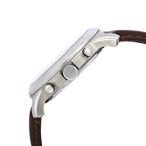 Fossil Men's Grant Quartz Stainless Steel and Leather Chronograph Watch, Color: Silver, Brown (Model: FS4735)