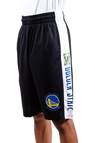 Ultra Game NBA Golden State Warriors Mens Mesh Basketball Shorts, Black, Small