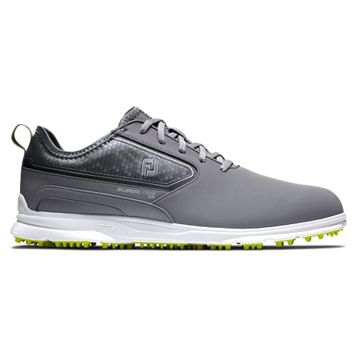 8.5 FootJoy Men's Superlites XP Golf Shoe, Grey/Lime