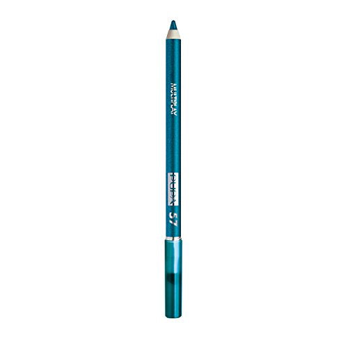 Pupa Milano Multiplay Eye Pencil - Use As Eyeliner Or Eyeshadow - Perfectly Lines The Eyes - For An Intense Look And Perfectly Blendable Pure Color - Soft And Smooth - 57 Petrol Blue - 0.04 Oz