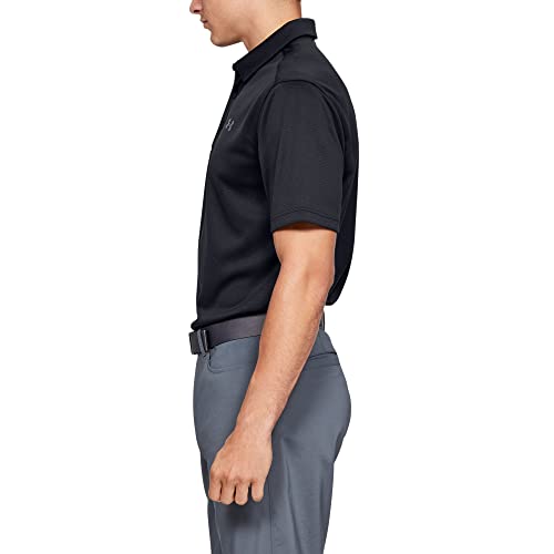 Under Armour Men's Tech Golf Polo , Black (001)/Graphite , Small