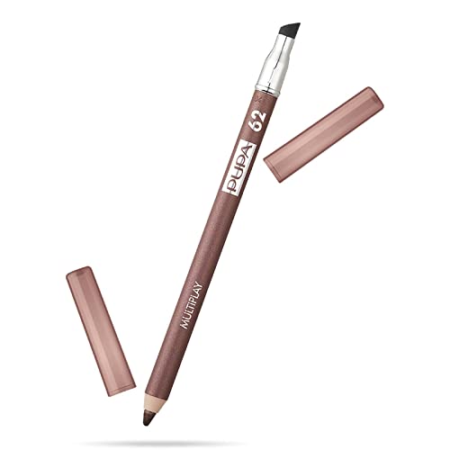 Pupa Milano Multiplay Eye Pencil - Creamy, Blendable Eyeliner With Smudge Tip - Create Long Wearing, Glamorous Intensity - Smooth, Lasting Color Liner For Waterline Or Lid - 62 Golden Brown - 0.04 Oz