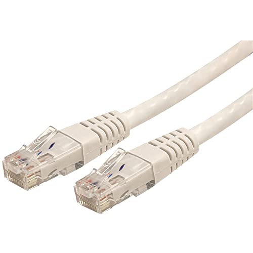 StarTech.com 8ft CAT6 Ethernet Cable - White CAT 6 Gigabit Ethernet Wire -650MHz 100W PoE++ RJ45 UTP Molded Category 6 Network/Patch Cord w/Strain Relief/Fluke Tested UL/TIA Certified (C6PATCH8WH)