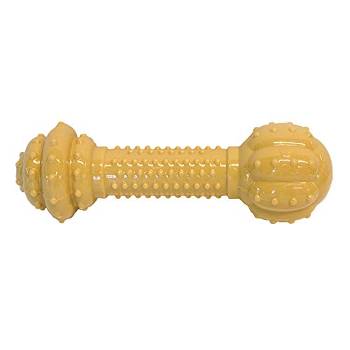 Nylabone Barbell Power Chew Durable Dog Toy Peanut Butter Medium/Wolf (1 Count)