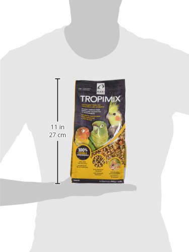 Hagen Tropimix Enrichment Food for Cockatiels and Lovebirds, 2 lb. - HARI Parrot Food with Seeds, Fruit, Nuts, Vegetables, Grains, and Legumes