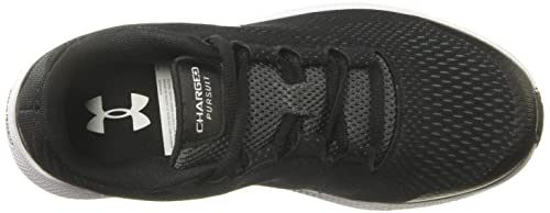 Under Armour Grade School Charged Pursuit 2 Running Shoe, Black (001)/White , 4