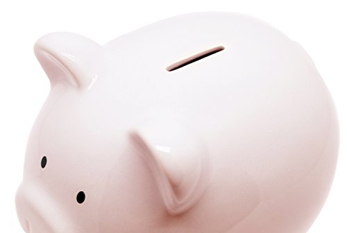 Pearhead Ceramic Piggy Bank, Baby Girl Nursery Décor, Money Bank, Baby Keepsake, Pink