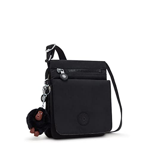 Kipling Womens Women's New Eldorado Minibag, Lightweight Bag, Nylon Travel Crossbody Bag, Black Tonal, 6 L x 7.75 H 0.75 D US