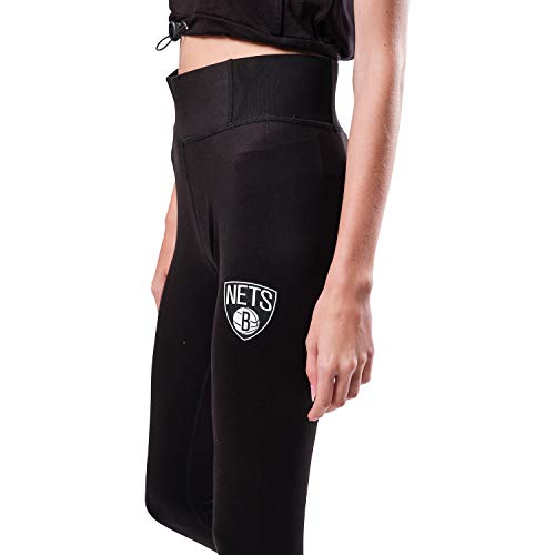 Ultra Game NBA Brooklyn Nets Womens Leggings Perimeter Fitness Sport Yoga Pants, Black, Medium