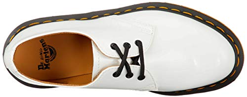 Dr. Martens womens 1461 Oxford, White Patent Lamper, 9 US