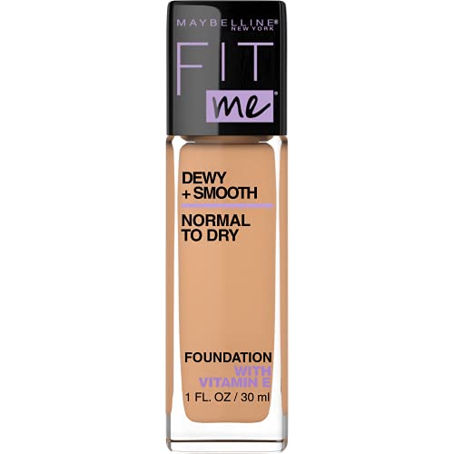 Maybelline Fit Me Dewy + Smooth SPF 18 Liquid Foundation Makeup, Natural Buff, 1 Count