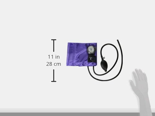 MABIS MatchMates Manual Blood Pressure Monitor Kit Aneroid Sphygmomanometer with Calibrated Nylon Cuff and Oversized Carrying Case, Adult, Purple