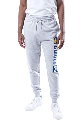 Ultra Game NBA Golden State Warriors - Stephen Curry Mens Active Fleece Jogger, Heather Charcoal, Medium