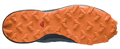 Salomon Speedcross 5 Gore-TEX Trail Running Shoes for Men, Mallard Blue/Wrought Iron/Vibrant Orange, 7.5