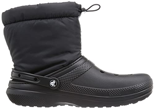 Crocs Unisex Classic Lined Neo Puff Fuzzy Winter Boots Snow, Black/Black, 15 Women/13 Men