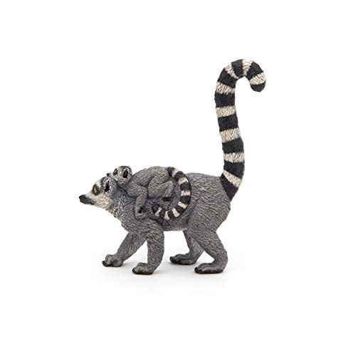 Papo -Hand-Painted - Figurine -Wild Animal Kingdom - Lemur and Baby -50173 -Collectible - for Children - Suitable for Boys and Girls- from 3 Years Old