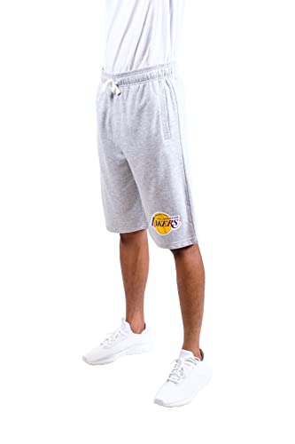 Ultra Game NBA Los Angeles Lakers Mens French Terry Shorts, Heather Gray, X-Large