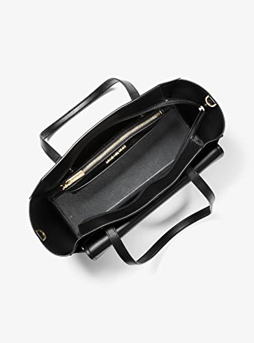 Michael Kors Maisie Large Pebbled Leather 3-IN-1 Tote Bag (Black Brown Multi)