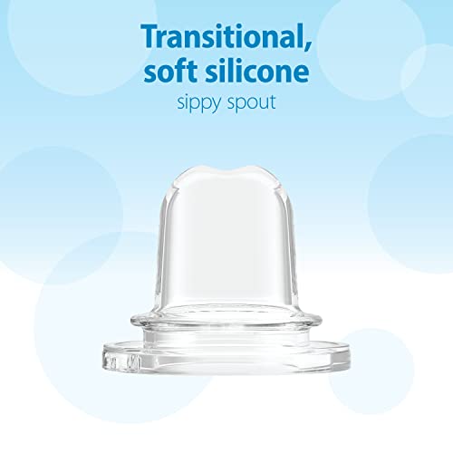 Dr. Brown’s Natural Flow® Anti-Colic Options+™ Narrow Sippy Bottle Starter Kit, 8oz/250mL, with Level 3 Medium-Fast Flow Nipple and 100% Silicone Soft Sippy Spout, Pink, 6m+