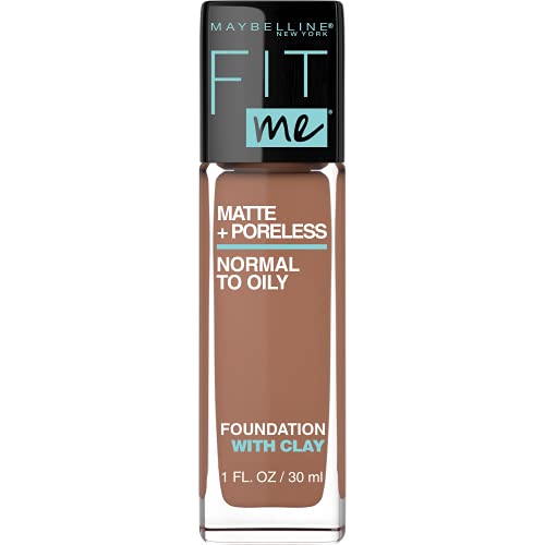 Maybelline Fit Me Matte + Poreless Liquid Oil-Free Foundation Makeup, Latte, 1 fl; oz