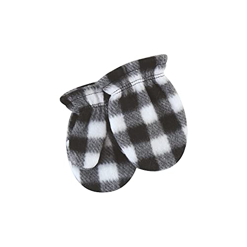 Hudson Baby Baby Trapper Hat, Mitten and Bootie Set, Black White Plaid, 12-18 Months