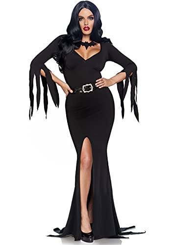 Leg Avenue Women's 3 Pc Immortal Mistress Costume with Dress, Belt, Necklace, Black, Small-Medium