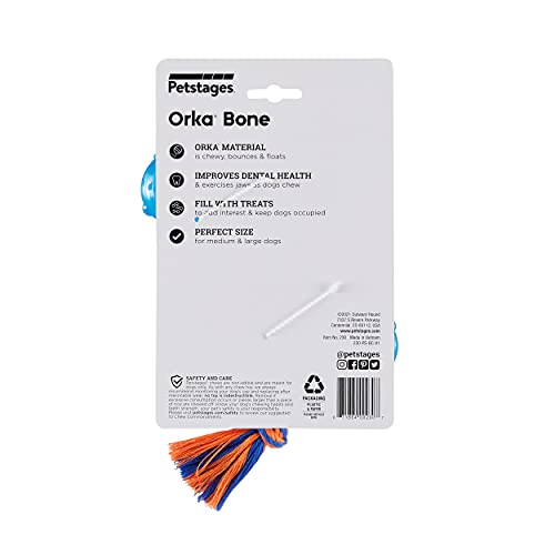 Petstages Orka Bone Royal Blue Treat-Dispensing Dog Chew Toy