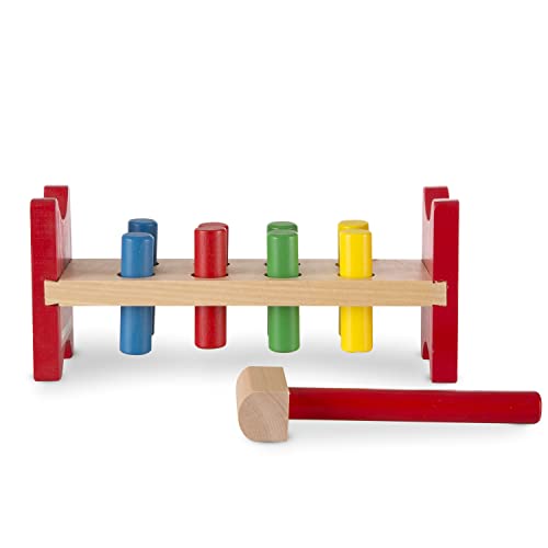 Melissa and Doug Deluxe Wooden Pound-A-Peg Toy With Hammer