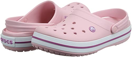Crocs Unisex Crockband Clogs, Pearl Pink/Wild Orchid, 9 US Women