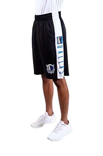Ultra Game NBA Dallas Mavericks Mens Mesh Basketball Shorts, Black, Medium