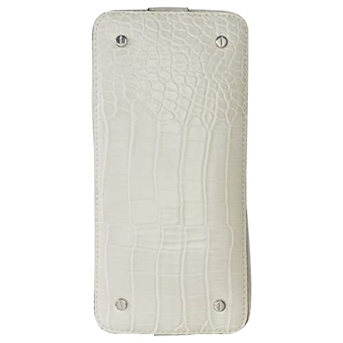 Calvin Klein Holly Top Zip Shoulder Bag, Cherub White Croco,One Size