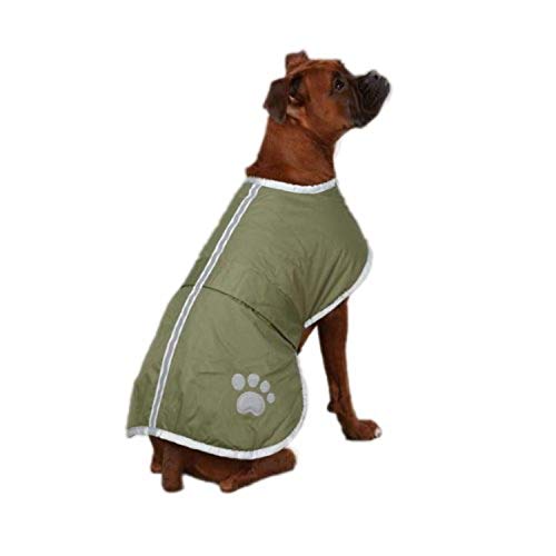 Zack and Zoey Nor'easter Blanket Coat for Dogs, 16' Medium, Chive