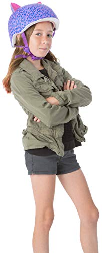 Krash Girls Bike Helmet, Purple Leopard Kitty