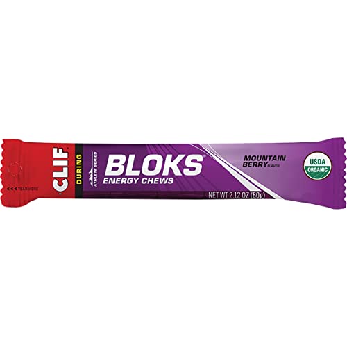 CLIF BLOKS - Energy Chews - Mountain Berry - Non-GMO - Plant Based Food - Fast Fuel for Cycling and Running -Workout Snack(2.1 Ounce Packet, 18 Count) - (Assortment May Vary)