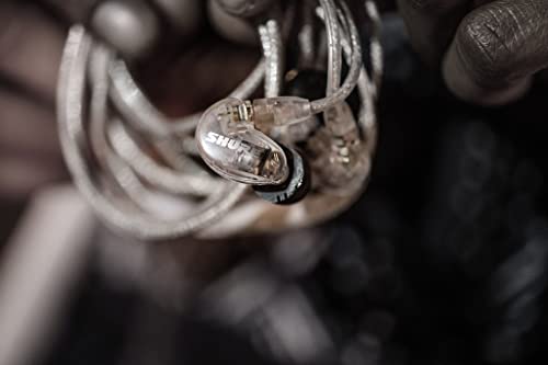 Shure SE215 PRO Wired Earbuds - Professional Sound Isolating Earphones, Clear Sound and Deep Bass, Single Dynamic MicroDriver, Secure Fit In Ear Monitor, plus Carrying Case and Fit Kit - Clear (SE215-CL)