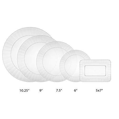 Party Essentials Deluxe Quality Hard Plastic 70 Count Round Party/Dessert Plates, 6-Inch, Clear