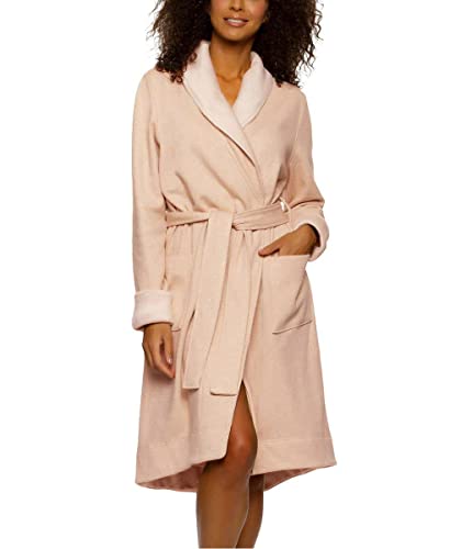 Kirkland Signature Ladies' Fleece Lined Robe (L, regular, Beige)