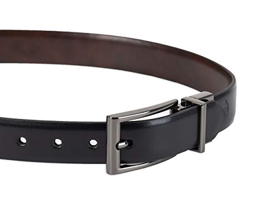Dockers Boys' Reversible Casual Belts, Black/Brown Dress, Small