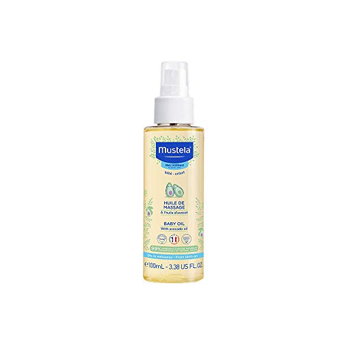 Mustela Baby Oil - Moisturizing Oil for Massage - with Natural Avocado, Pomegranate and Sunflower Oil - 3.38 fl. Oz (Pack of 1)