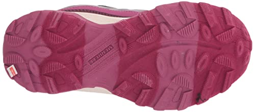 Merrell Moab Speed Low Waterproof Hiking Sneaker, Grey/Berry, 3 US Unisex Big Kid