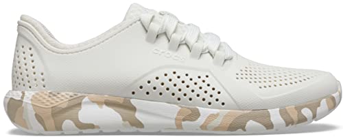 Crocs Women's Literide Pacer Lace-Up Sneakers, Camo/Almost Whi, 6 Women